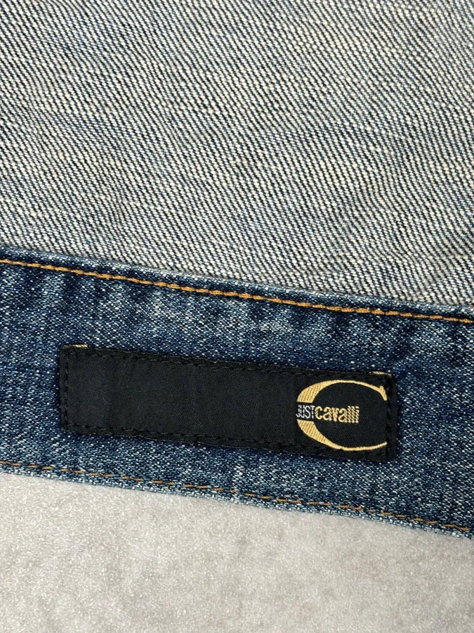 2000S Cavalli Navy Faded Denim Jacket VesMFfN 10