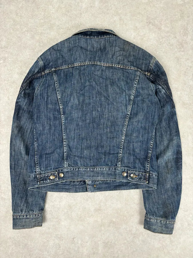 2000S Cavalli Navy Faded Denim Jacket VesMFfN 4