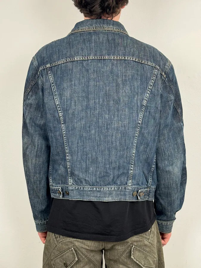 2000S Cavalli Navy Faded Denim Jacket VesMFfN 2