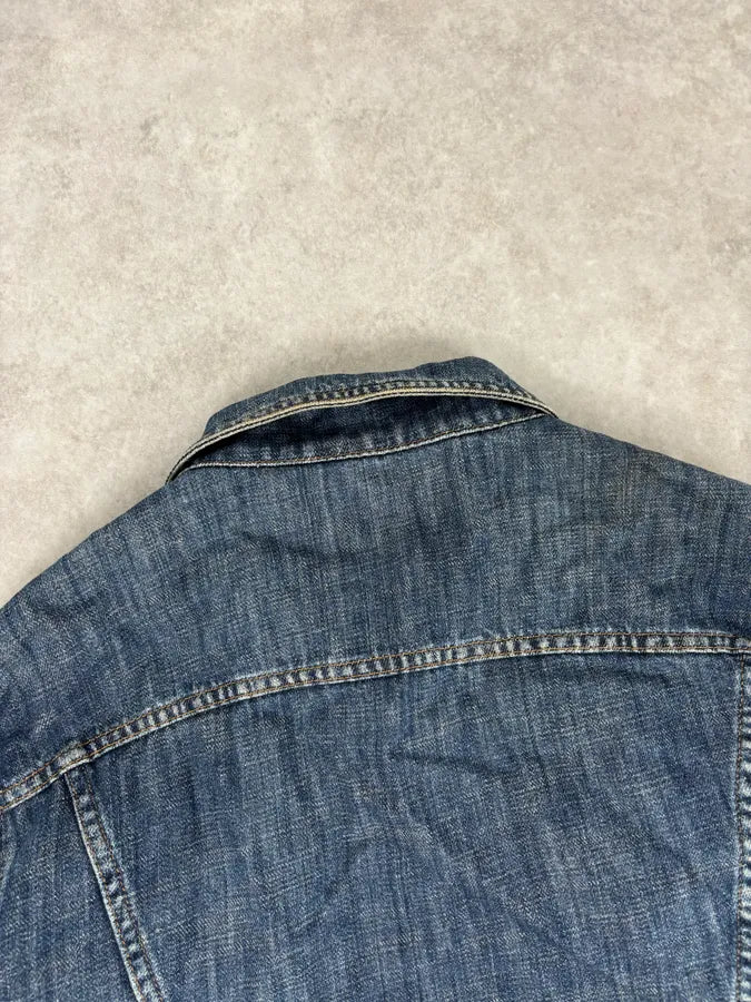 2000S Cavalli Navy Faded Denim Jacket VesMFfN 5