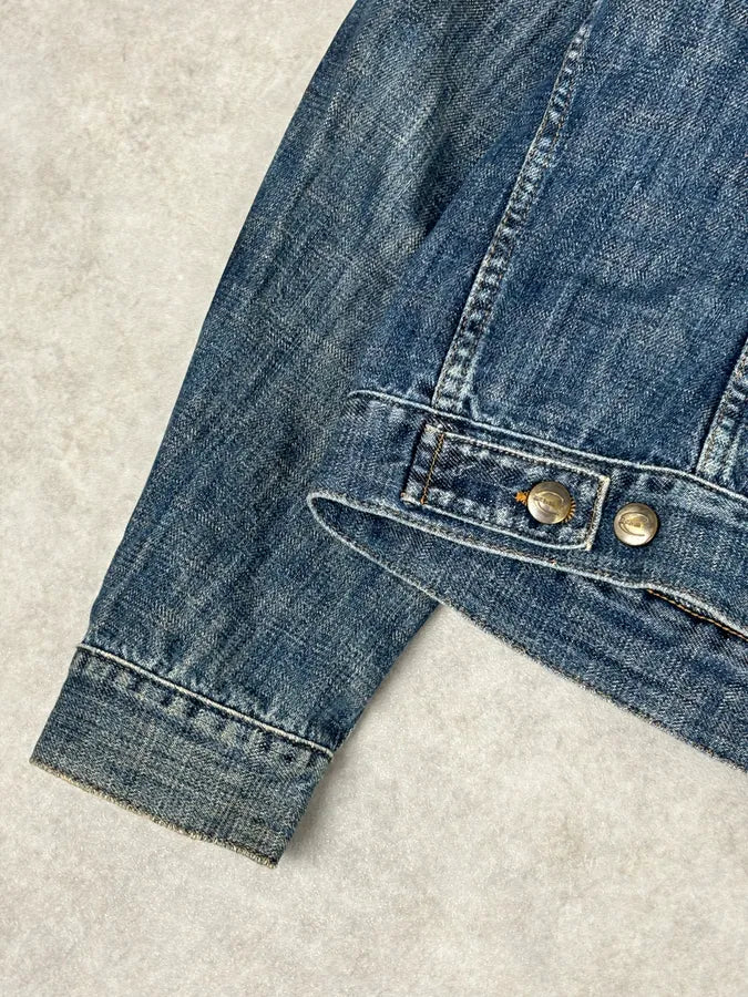 2000S Cavalli Navy Faded Denim Jacket VesMFfN 9