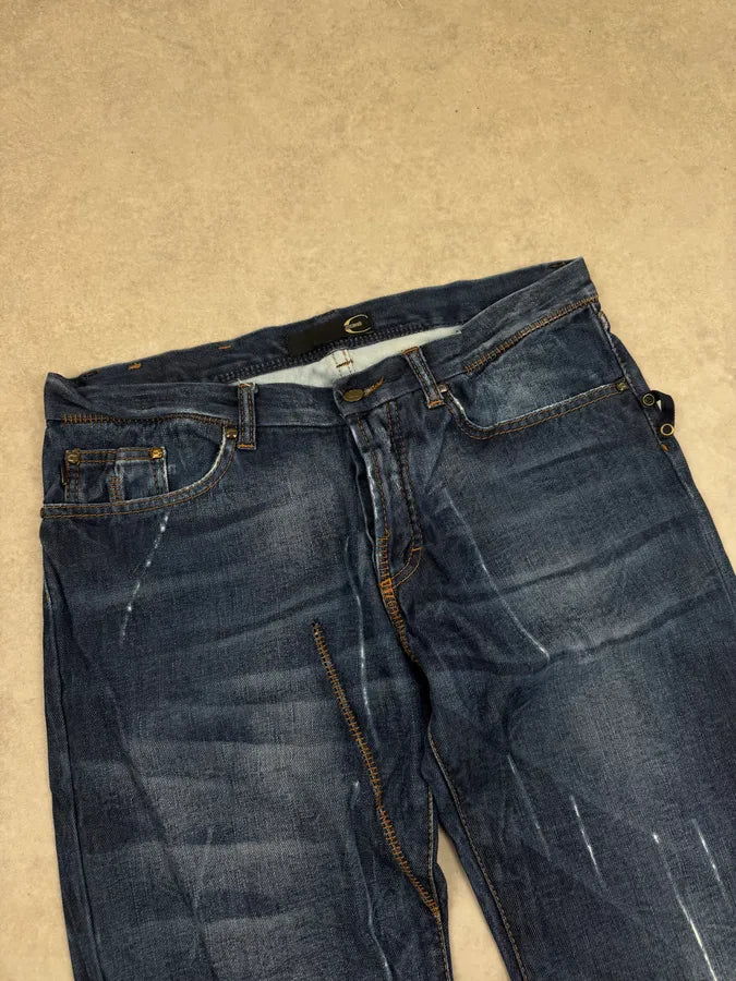 2010S Cavalli Navy Faded Storm Denim Jeans GfhJzZK 6