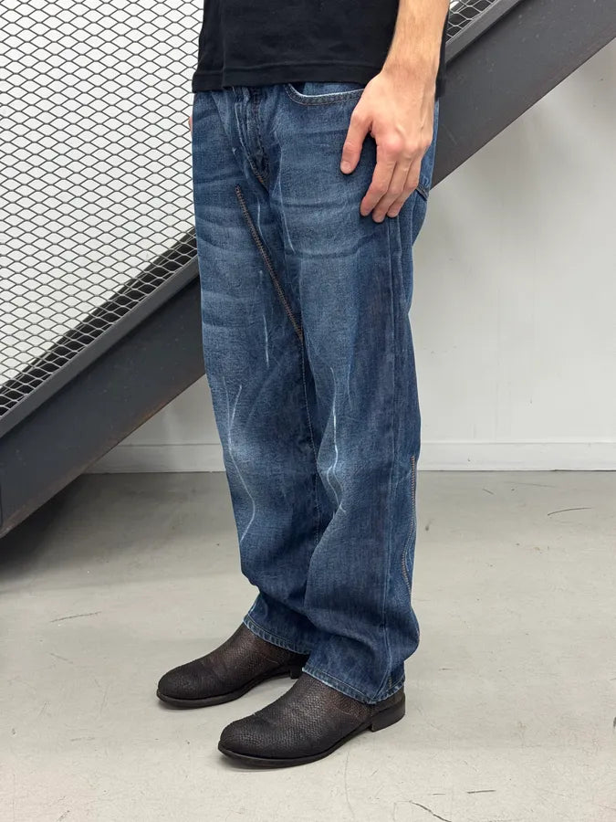 2010S Cavalli Navy Faded Storm Denim Jeans GfhJzZK 1