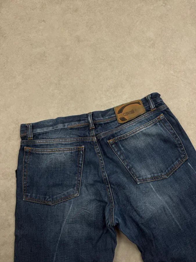 2010S Cavalli Navy Faded Storm Denim Jeans GfhJzZK 8
