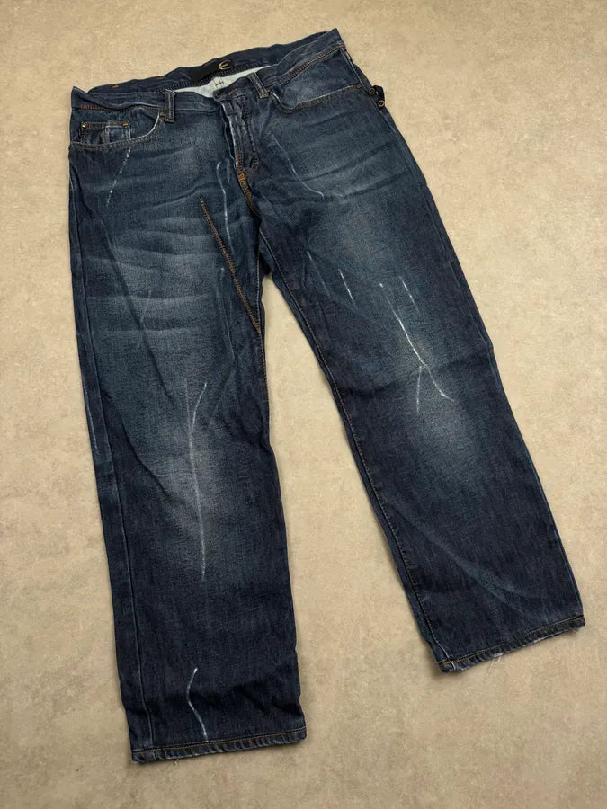 2010S Cavalli Navy Faded Storm Denim Jeans GfhJzZK 4