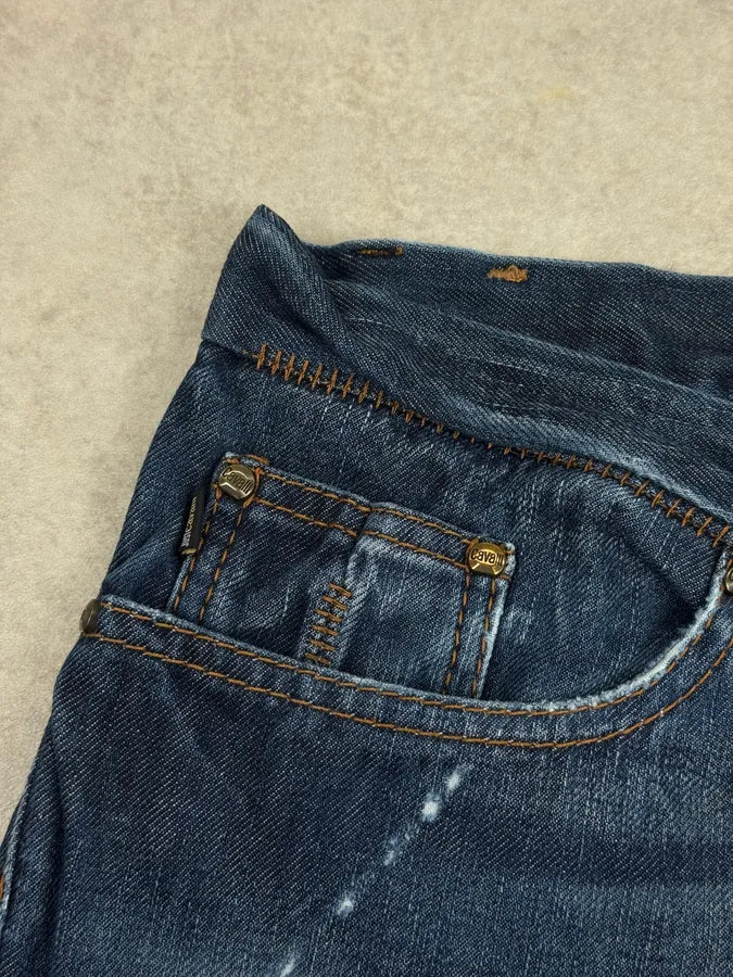 2010S Cavalli Navy Faded Storm Denim Jeans GfhJzZK 11