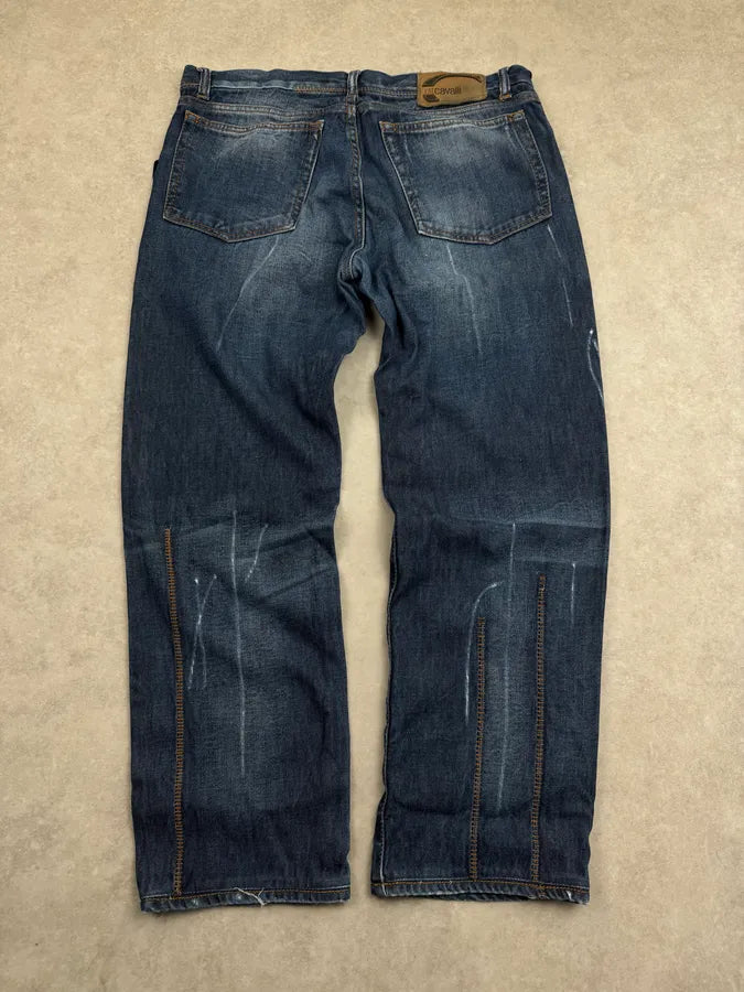 2010S Cavalli Navy Faded Storm Denim Jeans GfhJzZK 7