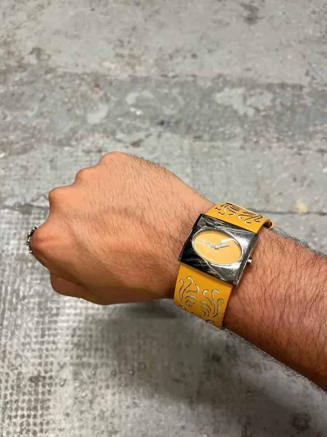 Cavalli Orange Leather Bracelet Watch (OS) coudwuY 0