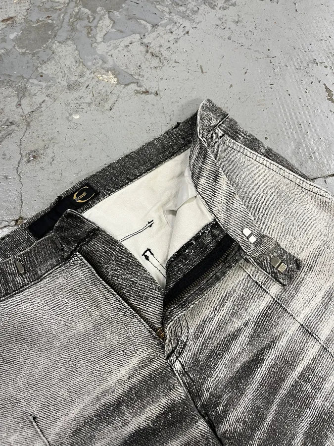 Cavalli Overprint Shadow Faded Grey White Pants TaASeqW 11