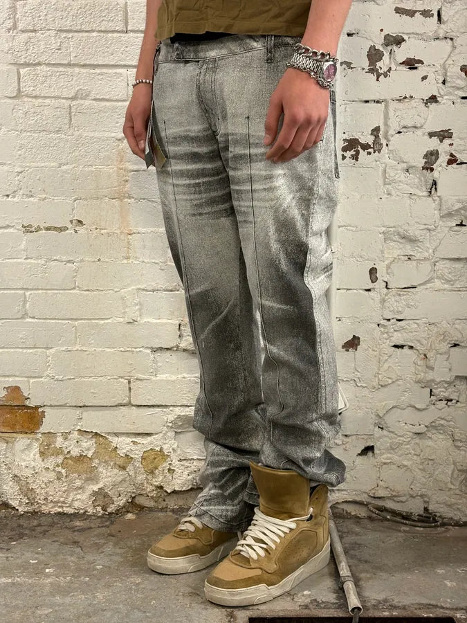 Cavalli Overprint Shadow Faded Grey White Pants TaASeqW 2