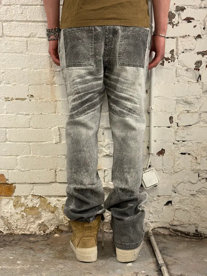 Cavalli Overprint Shadow Faded Grey White Pants TaASeqW 3