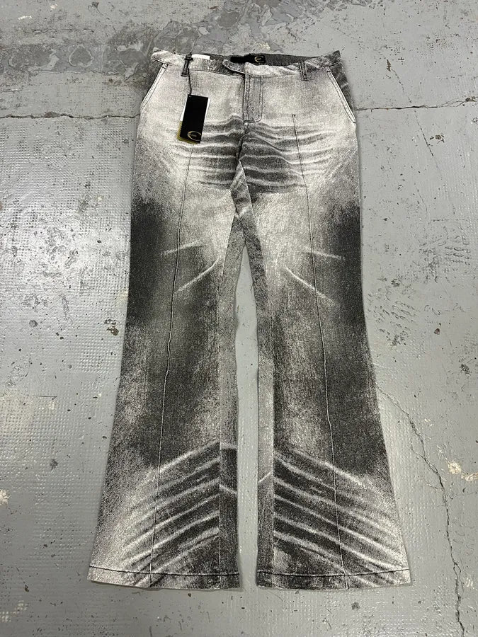 Cavalli Overprint Shadow Faded Grey White Pants TaASeqW 4