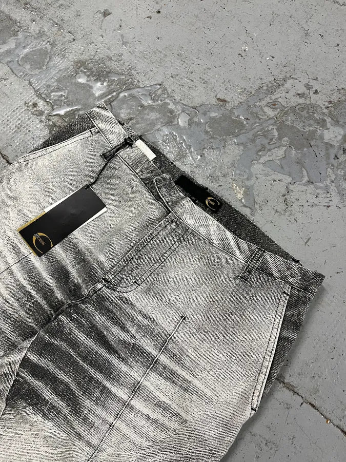 Cavalli Overprint Shadow Faded Grey White Pants TaASeqW 5