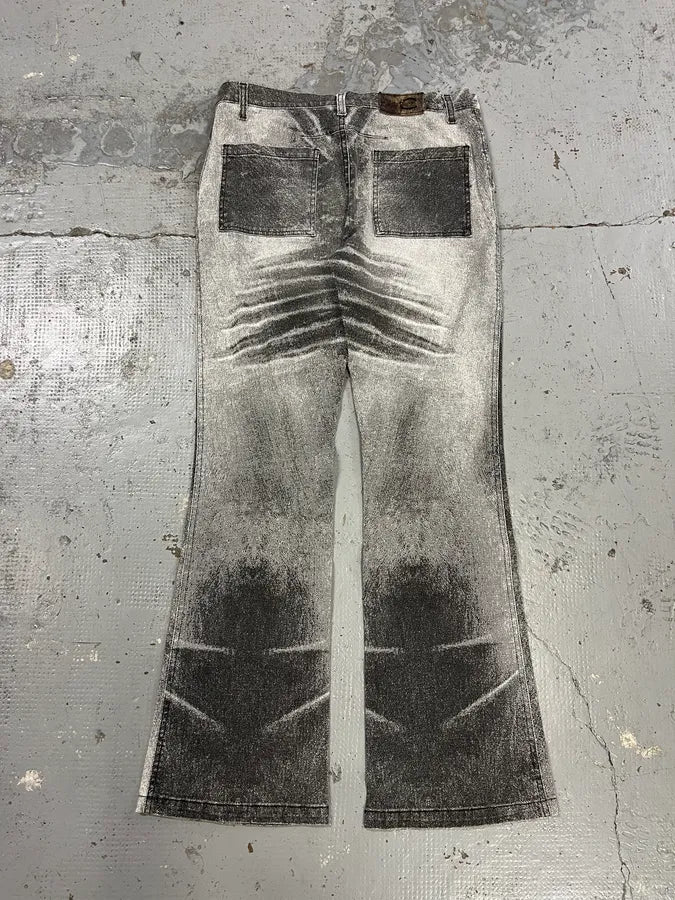 Cavalli Overprint Shadow Faded Grey White Pants TaASeqW 8