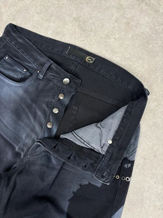 2000s Cavalli Archive Cat Navy Gradient Denim Jeans fcqFrGE 8