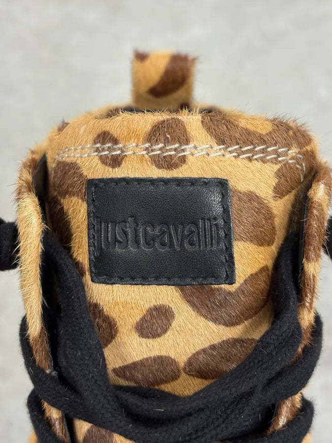 Cavalli Pony Hair Leopard High Leather Sneakers ITevDaS 9