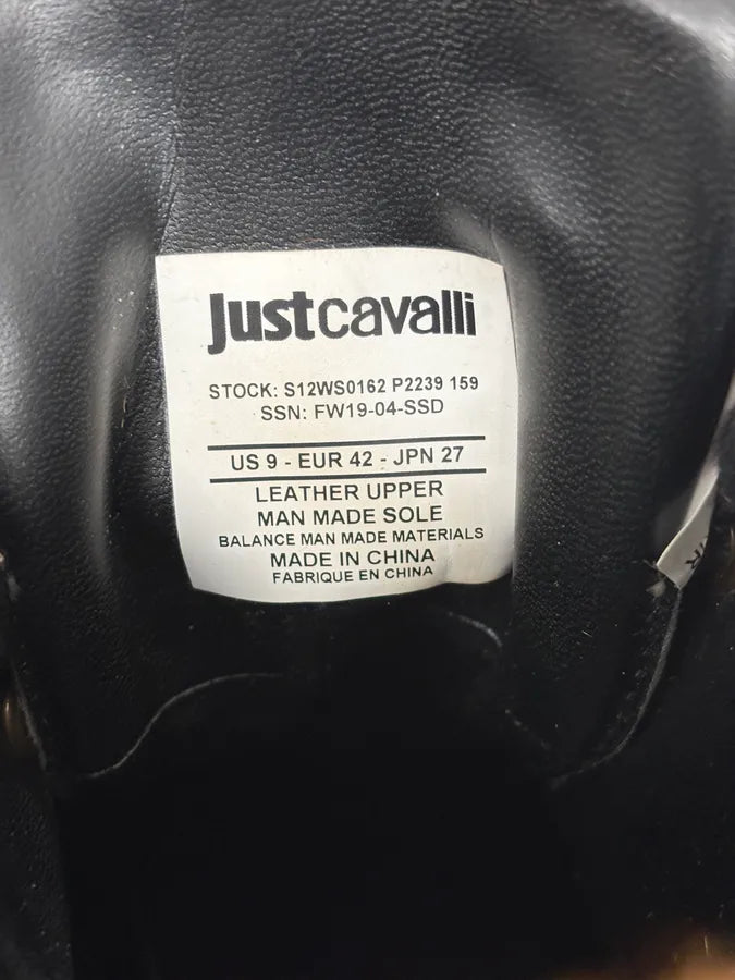 Cavalli Pony Hair Leopard High Leather Sneakers ITevDaS 12