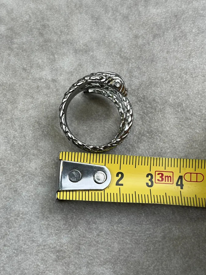 Cavalli Silver Grey Metal Braided Snake Ring zSloqpn 4