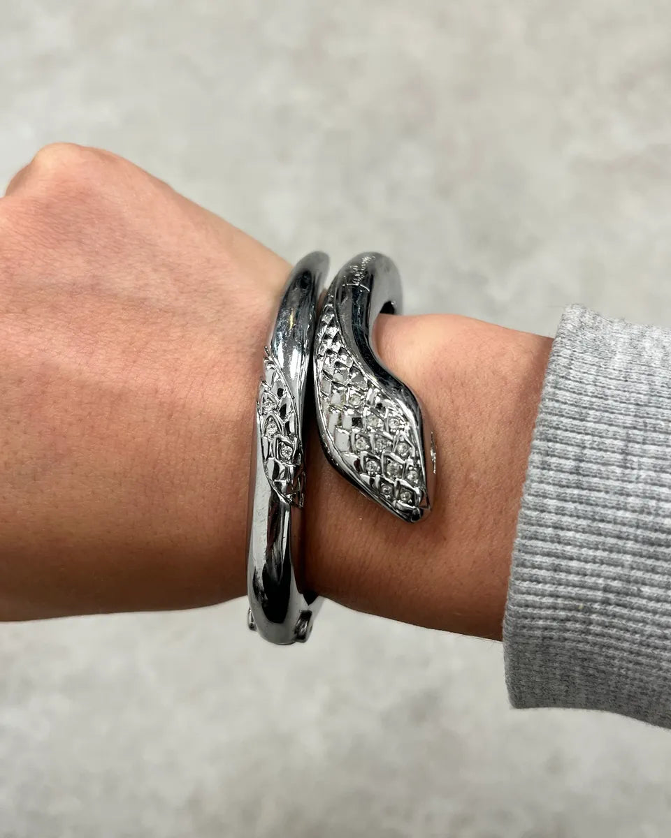 Cavalli Silver Metal Snake Bangle Bracelet ufqKfzD 2