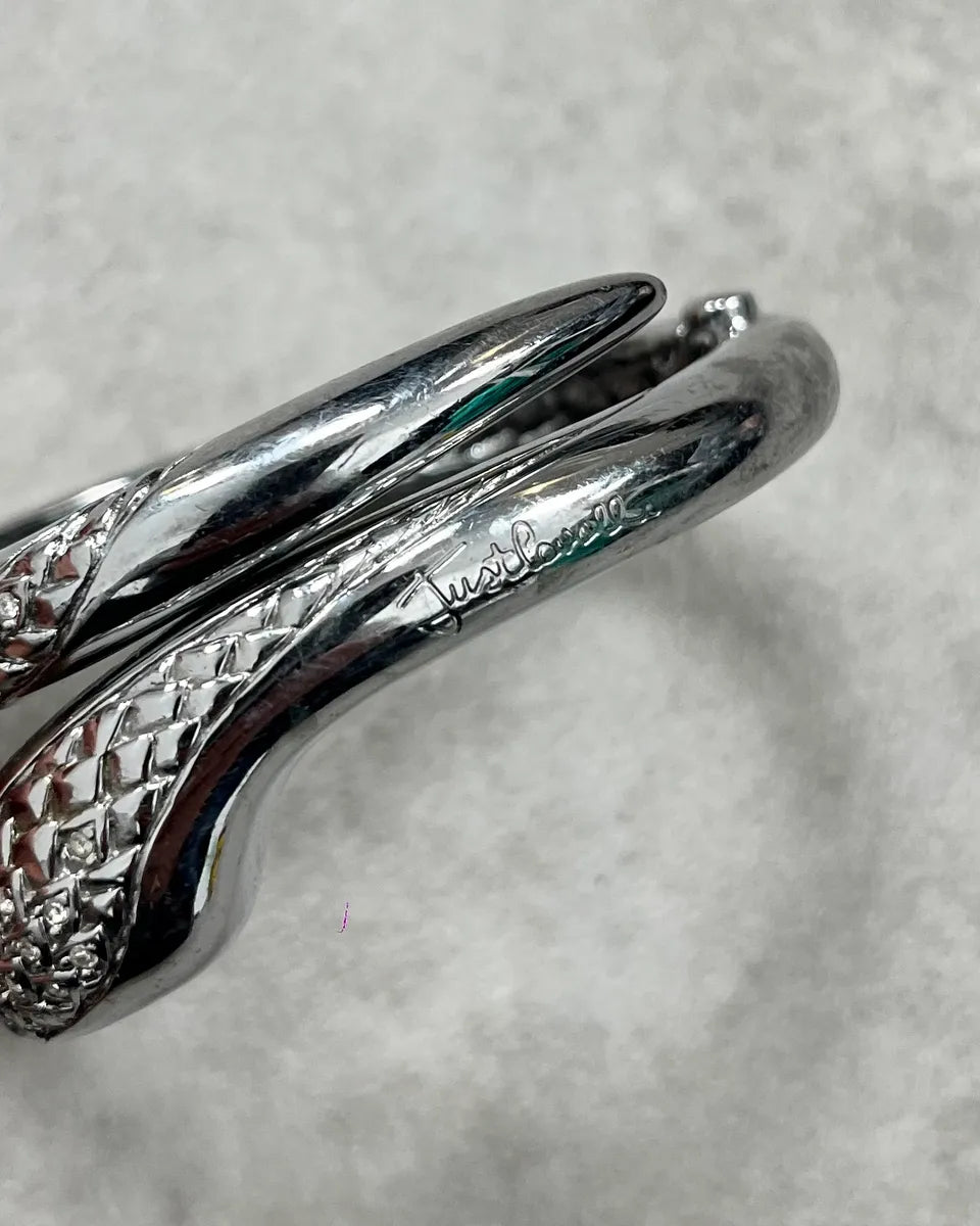 Cavalli Silver Metal Snake Bangle Bracelet ufqKfzD 4