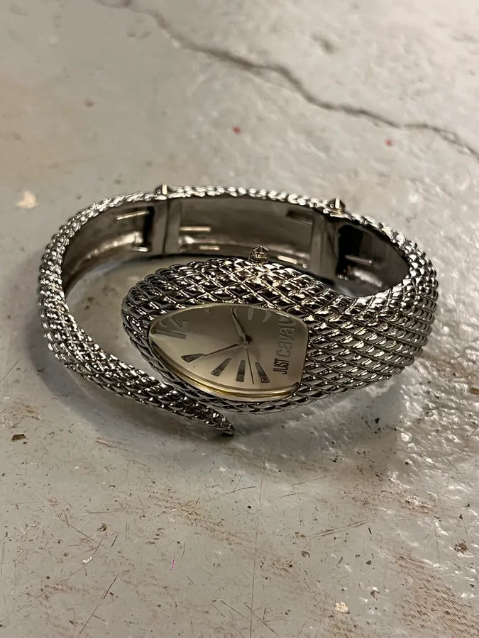 Cavalli Silver Steel Grey Cobra Snake Watch JHtigst 4