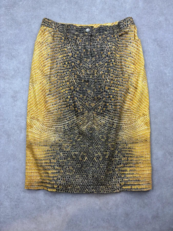 2000s Roberto Cavalli Python Bees Skirt PwaqzmM 3