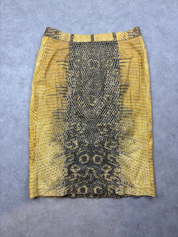 2000s Roberto Cavalli Python Bees Skirt PwaqzmM 5