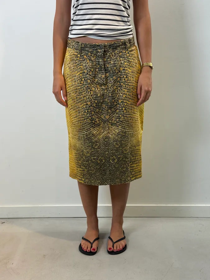 2000s Roberto Cavalli Python Bees Skirt PwaqzmM 0