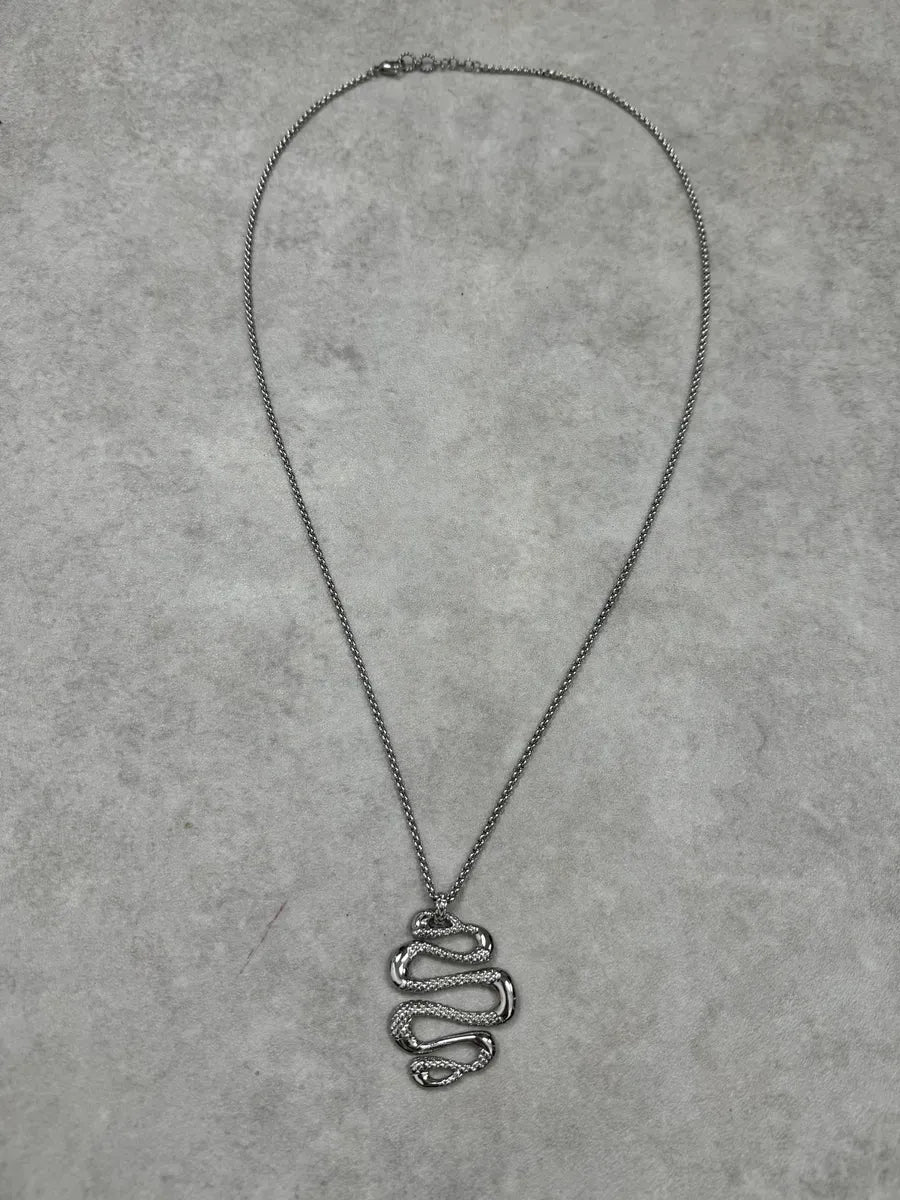 Cavalli Steel Snake Necklace NSekqvb 1