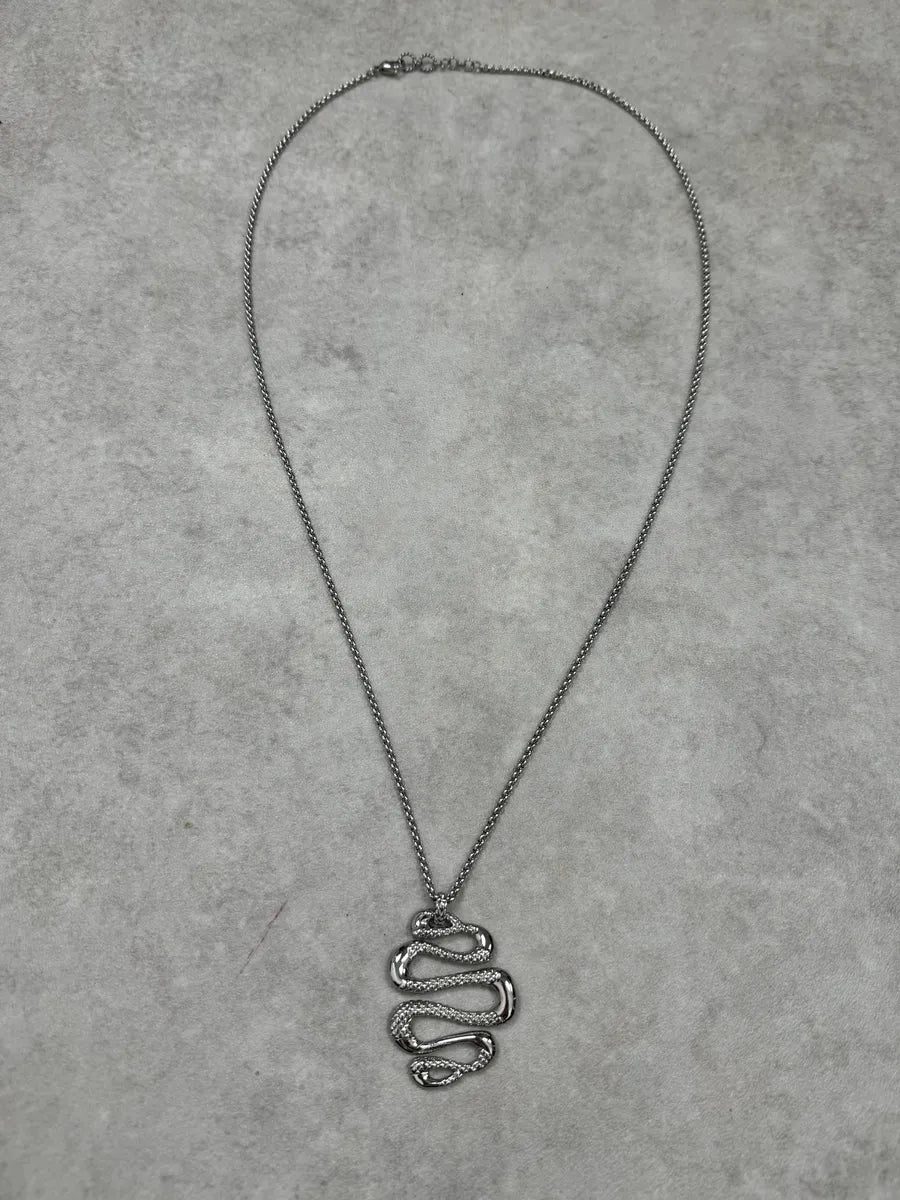 Cavalli Steel Snake Necklace NSekqvb 1