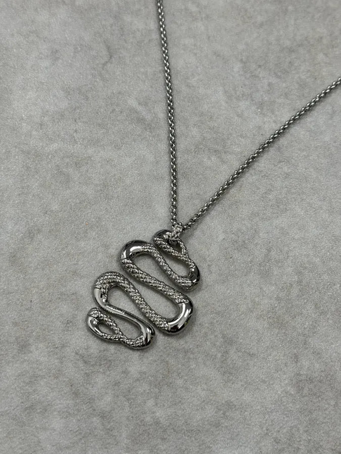 Cavalli Steel Snake Necklace NSekqvb 2