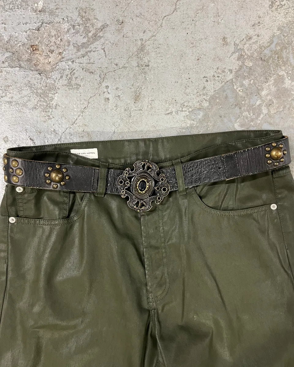 Cavalli Studded Prestigious Metal Buckle Leather Belt (OS) 1
