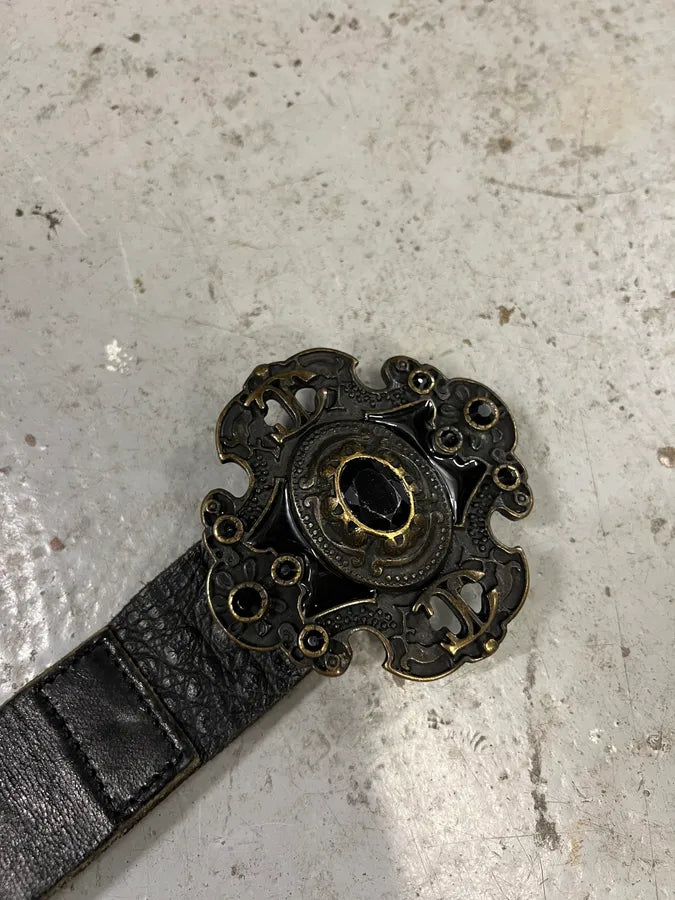 Cavalli Studded Prestigious Metal Buckle Leather Belt (OS) 3