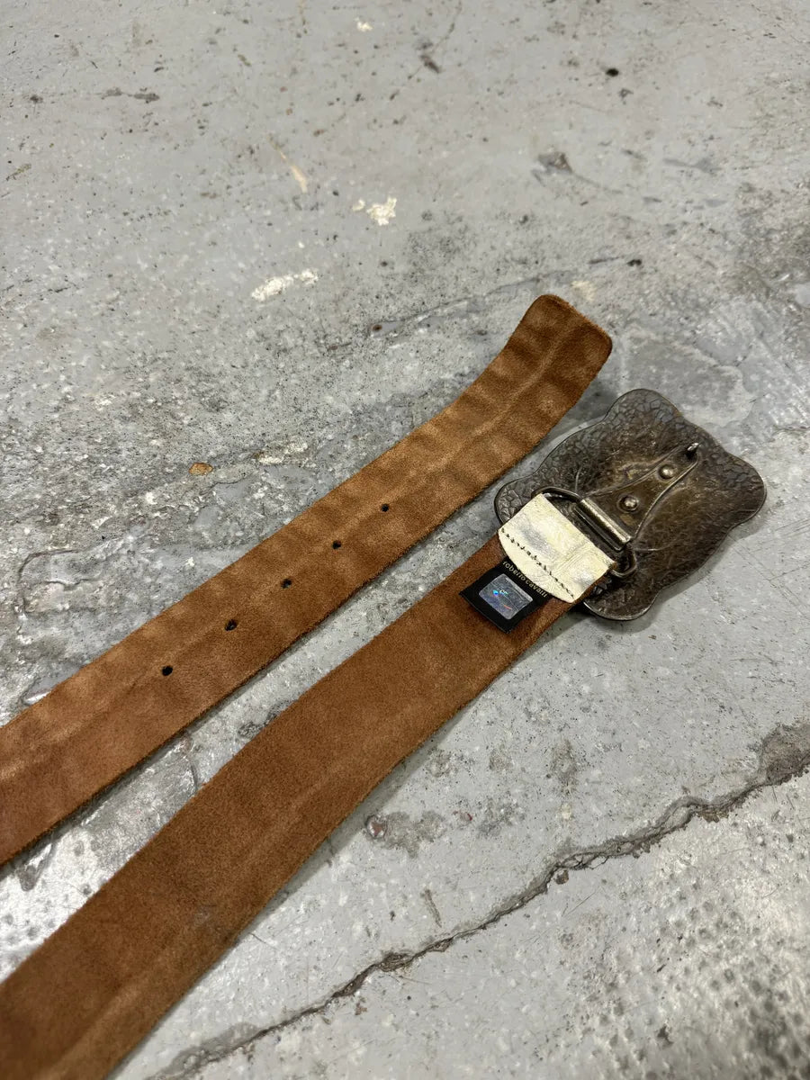 Cavalli White Creamy Crocodile Effect Leather Belt IrSQzZt 7