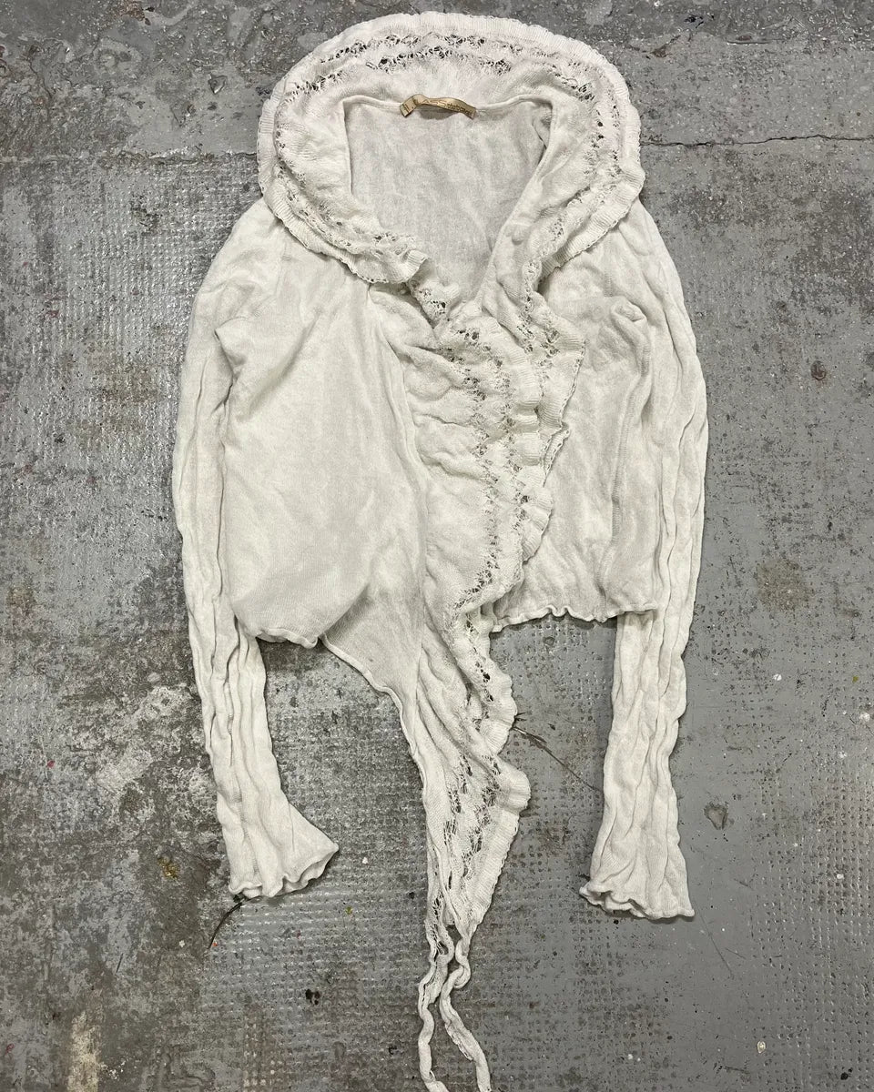 Cavalli White Mesh Cardigan Top Idbyqkm 0