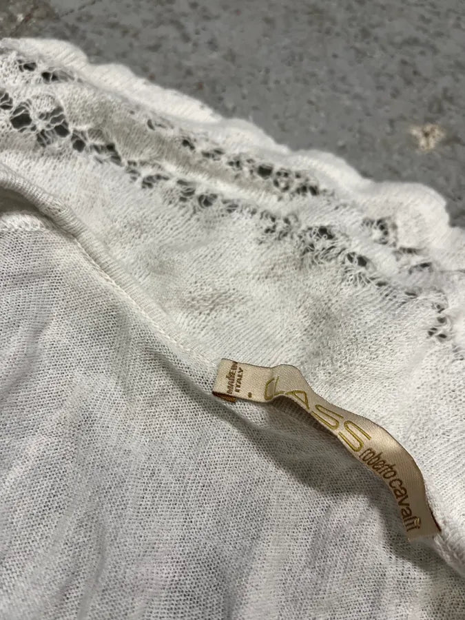 Cavalli White Mesh Cardigan Top Idbyqkm 5