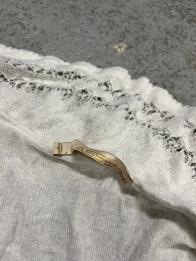 Cavalli White Mesh Cardigan Top Idbyqkm 7