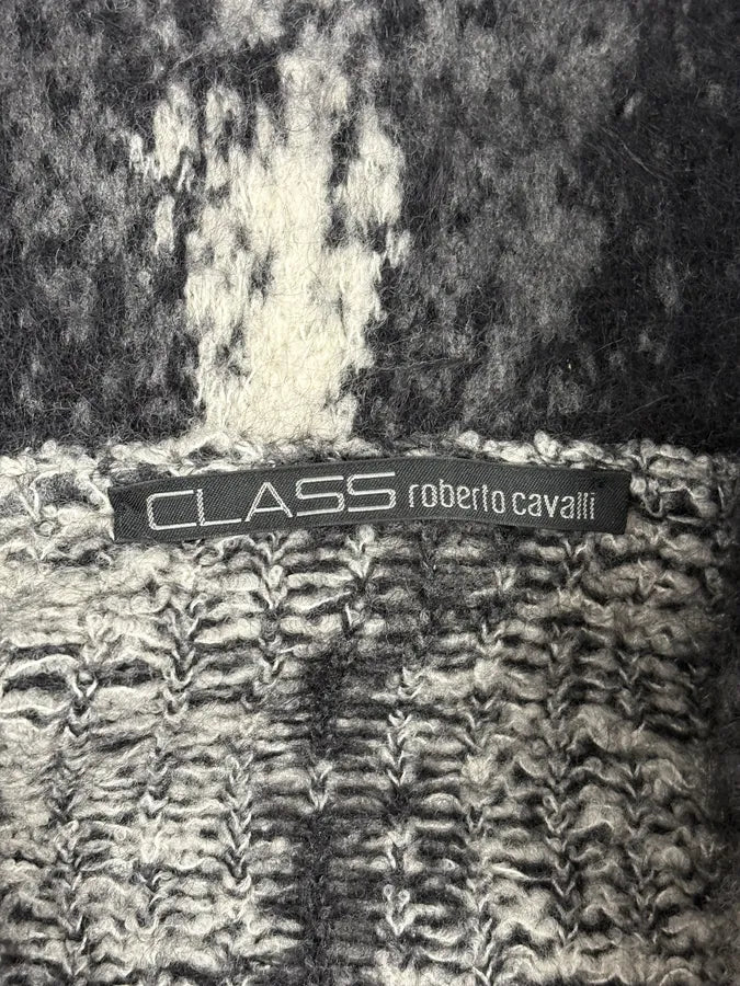 2000s Roberto Cavalli Grey & Black Wool Mohair Cardigan ojwKLkw 7