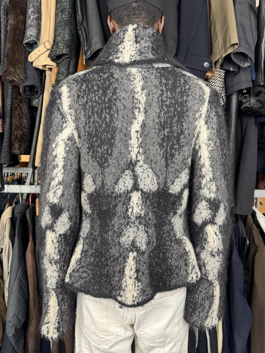 2000s Roberto Cavalli Grey & Black Wool Mohair Cardigan ojwKLkw 3