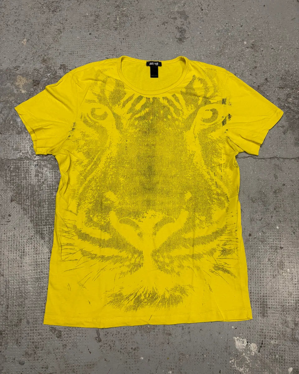Cavalli Yellow Tiger T-Shirt qbuAmLK 0