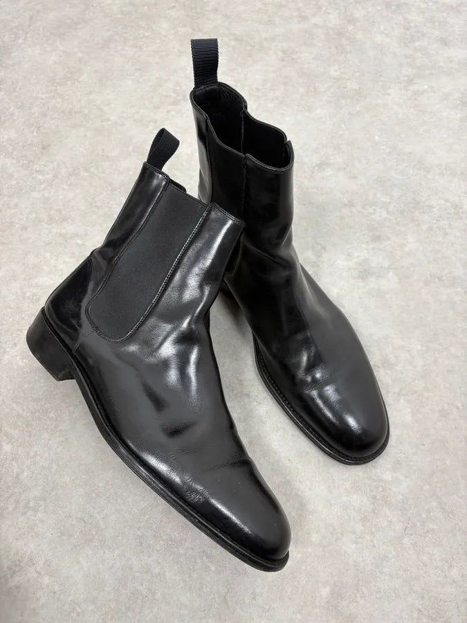 Gucci Black Leather Minimalist Classy Boots oEGiMoY 4
