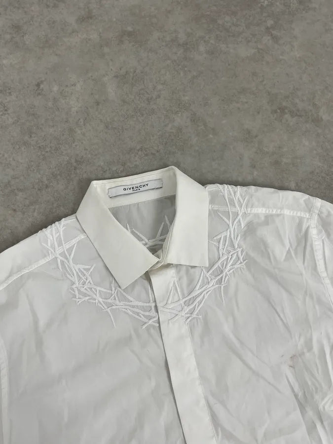SS2015 Givenchy White Wooden Crown Shirt by Riccardo Tisci nIikiwS 5