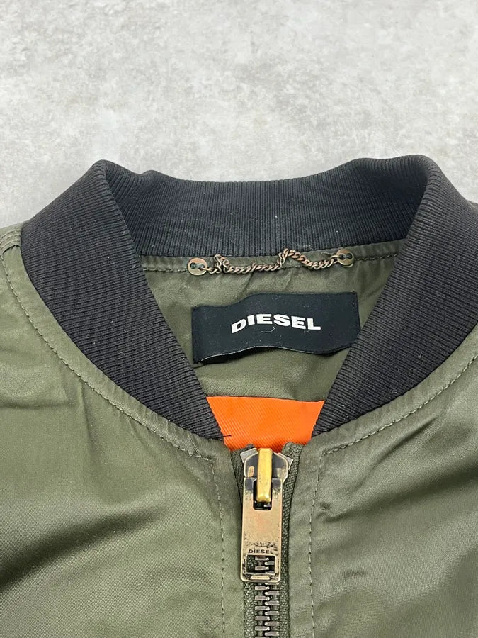 2000s Diesel Khaki Bomber Jacket AFIBLbN 7