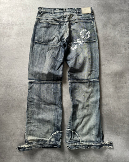 2000s Dolce & Gabbana Brut Avant-Garde Cozy Flared Denim Jeans (L) - 3