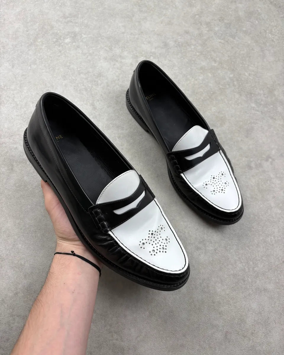 AW2021 Celine Black & White Leather Classy Loafers ARlXLPa 0