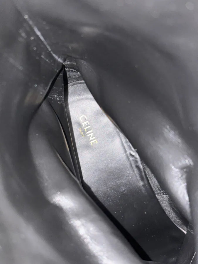 Celine Black Leather Western Ankle Boots xjXwFVF 6
