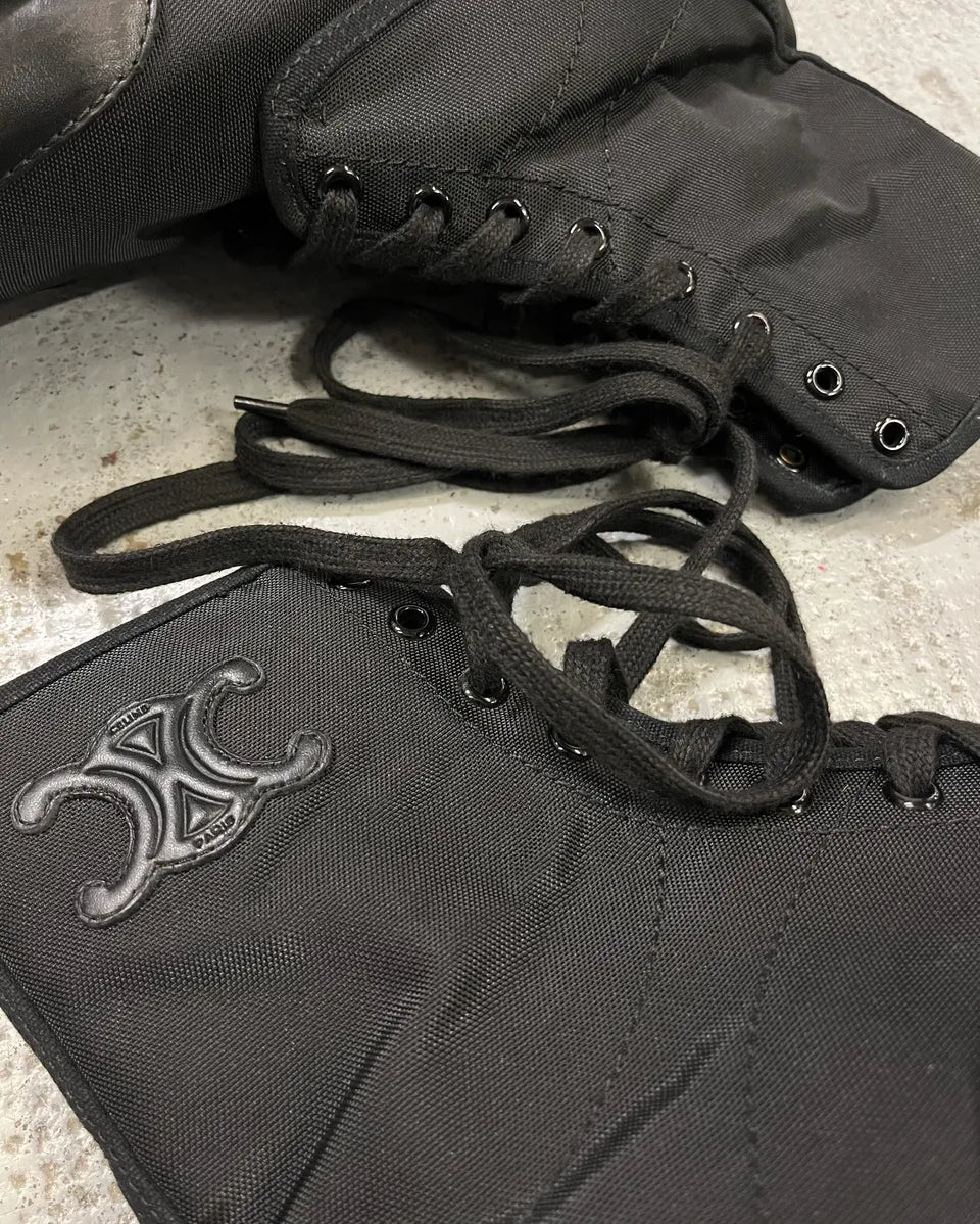 Celine Black Nylon Lug Sole Boots gvYCAhv 4