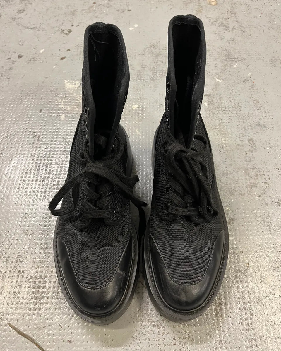 Celine Black Nylon Lug Sole Boots gvYCAhv 5