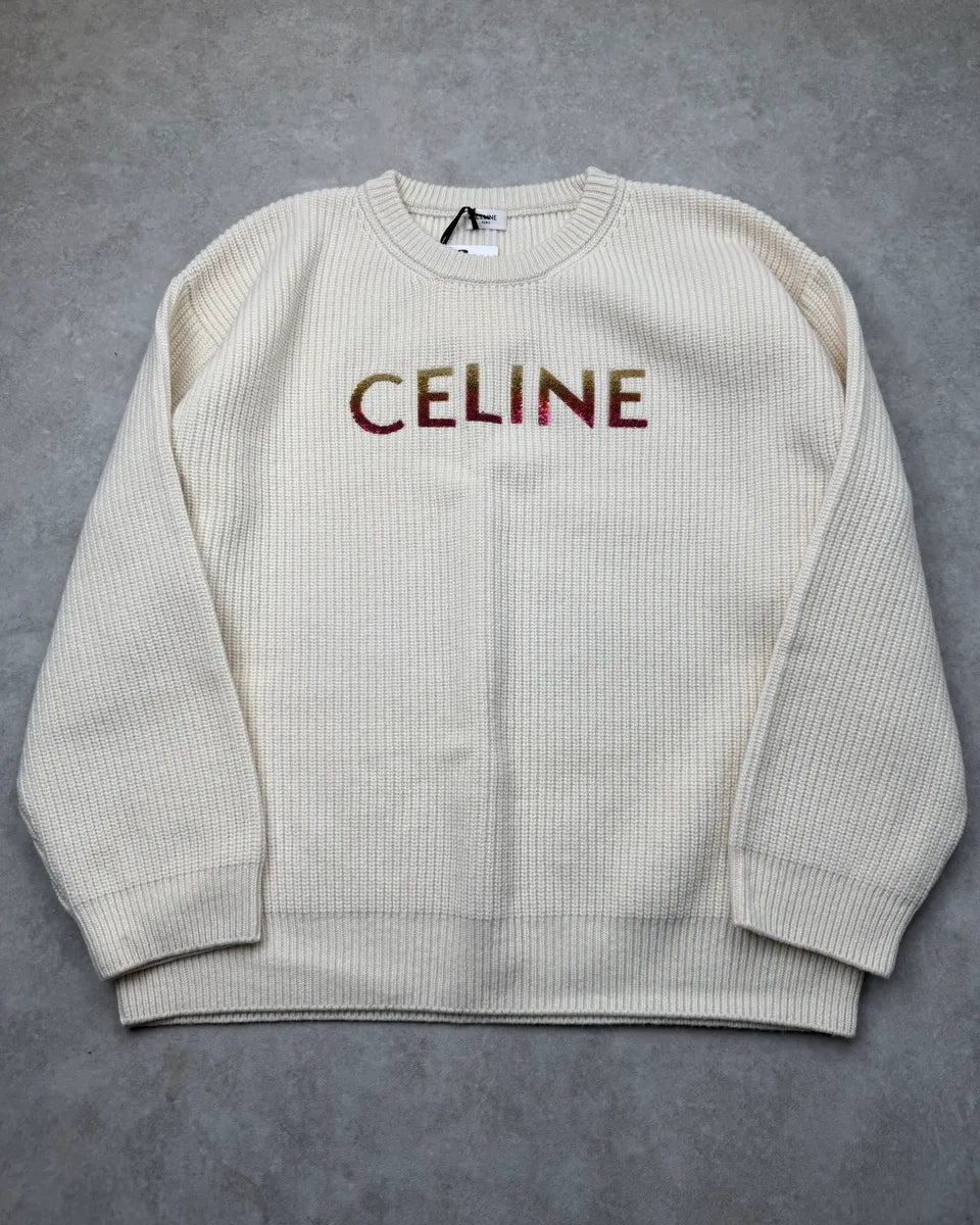 Celine Creamy Beige Wool Sweater PGNbTsS 0