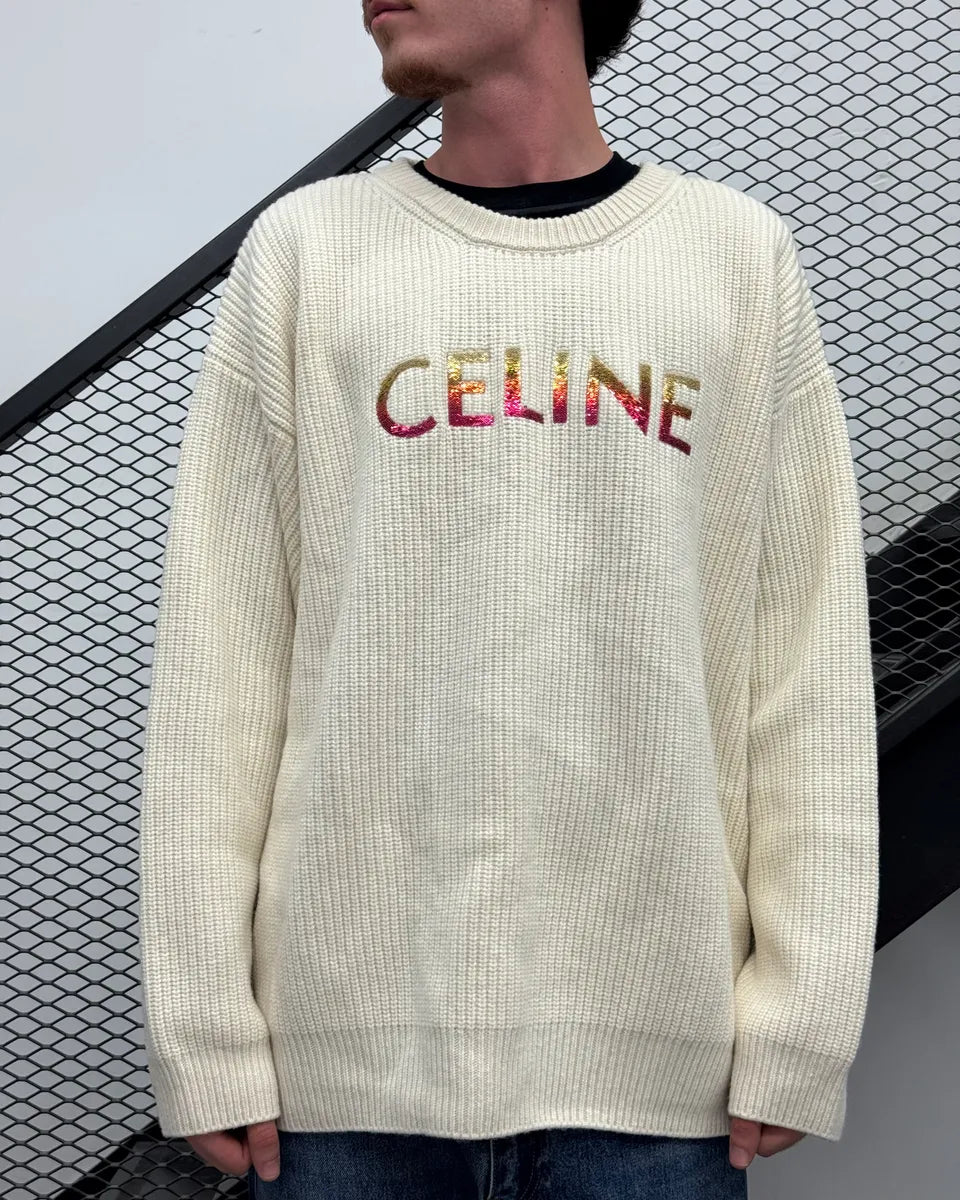 Celine Creamy Beige Wool Sweater PGNbTsS 1